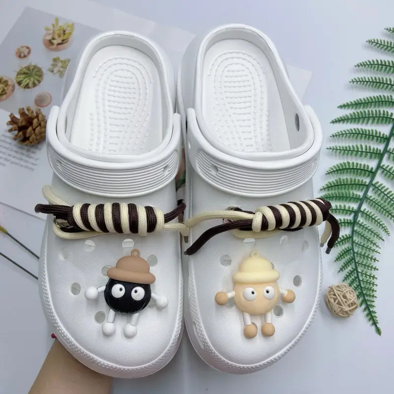 Women's White Croc Slippers with Heart Decor