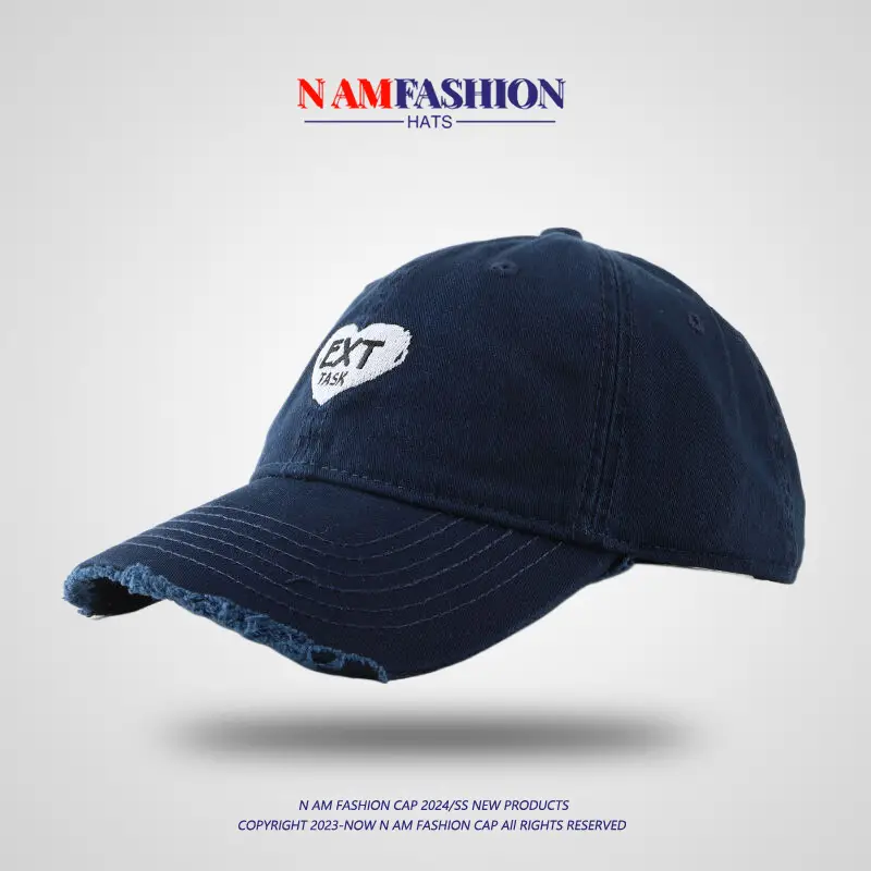 Men Women Navy Blue Retro Baseball Cap with Sunscreen — feature 15