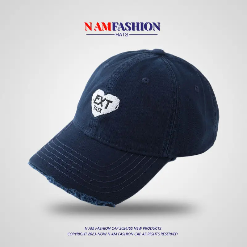 Men Women Navy Blue Retro Baseball Cap with Sunscreen — feature 16