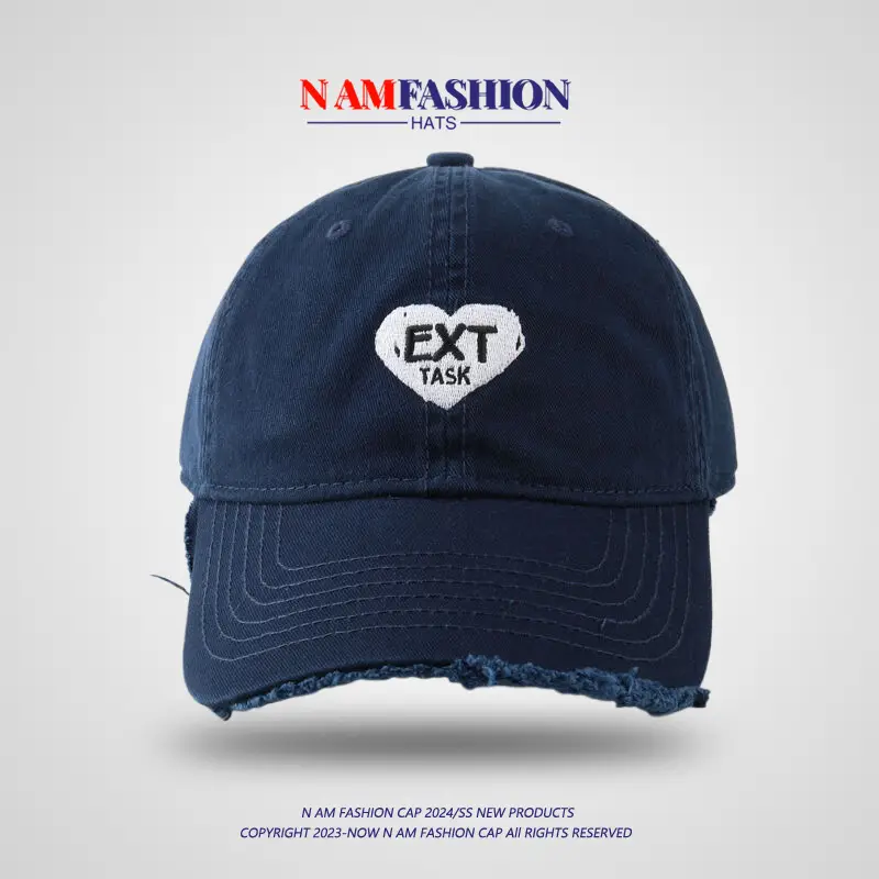 Men Women Navy Blue Retro Baseball Cap with Sunscreen — feature 17