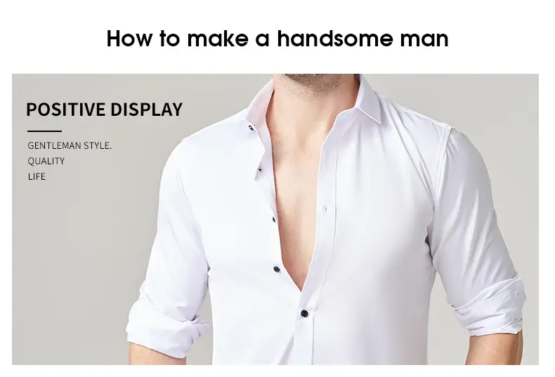 Men's Wrinkle-Resistant Summer Shirt Solid Color Long Sleeve — feature 4