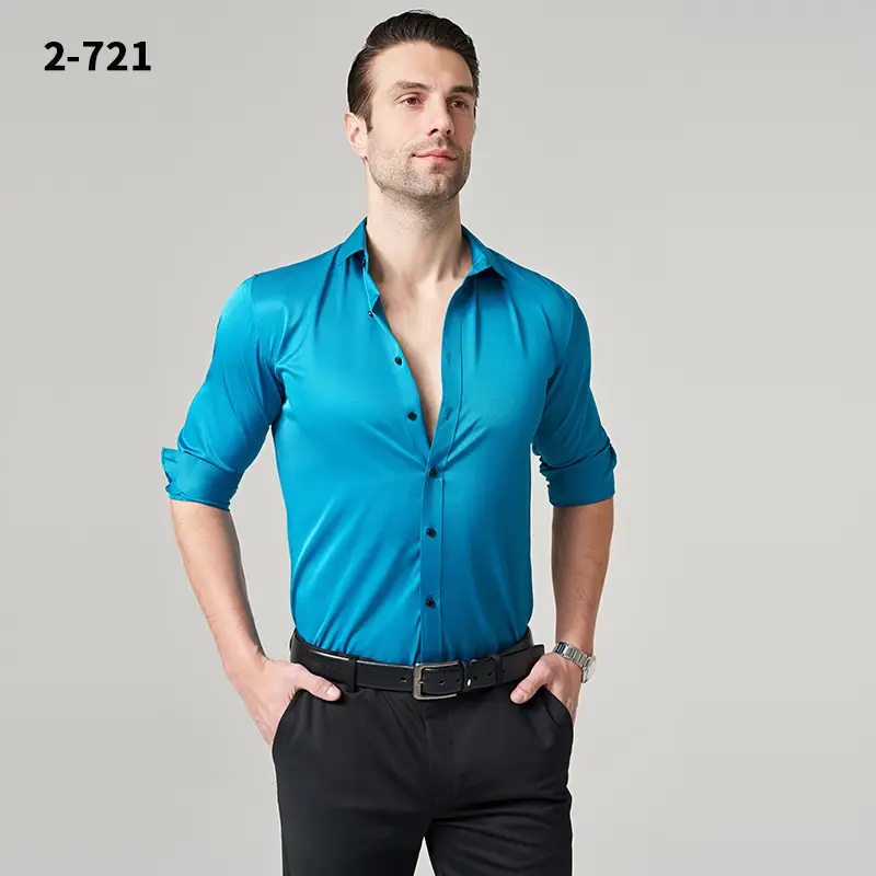Men's Wrinkle-Resistant Summer Shirt Solid Color Long Sleeve - Image 8