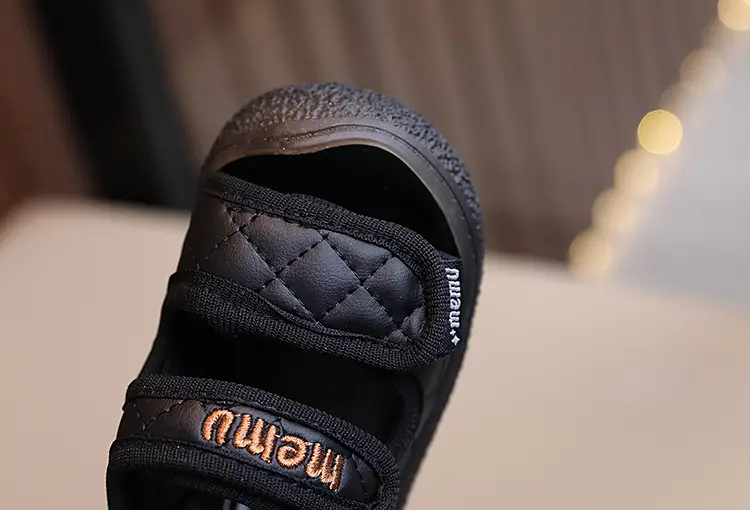 Black Embroidered Toddler Sandals Comfortable Lightweight — feature 13