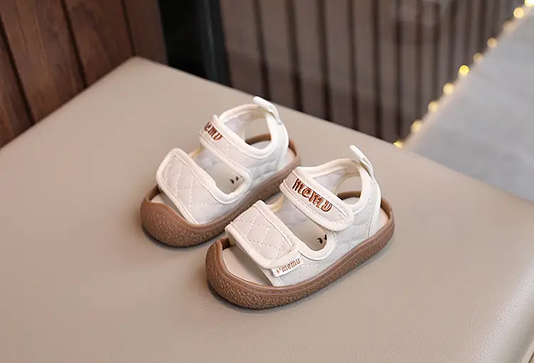 Black Embroidered Toddler Sandals Comfortable Lightweight — feature 4