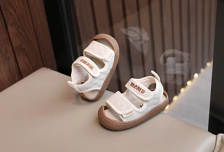 Black Embroidered Toddler Sandals Comfortable Lightweight — feature 6