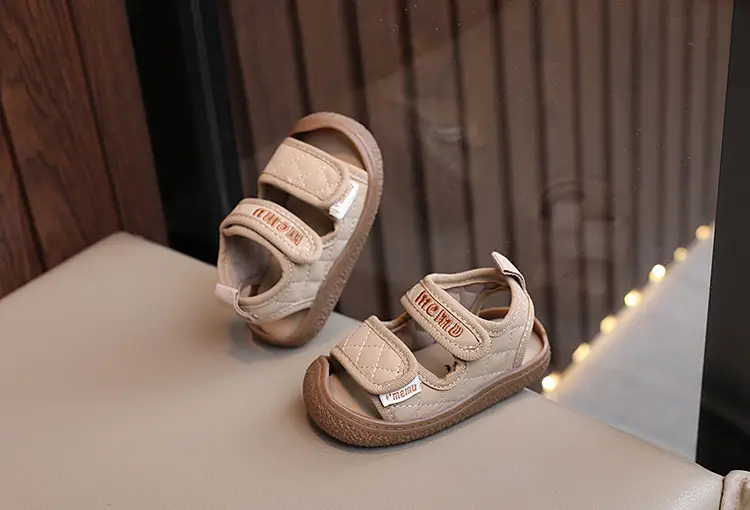 Black Embroidered Toddler Sandals Comfortable Lightweight — feature 7