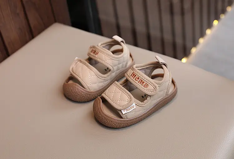 Black Embroidered Toddler Sandals Comfortable Lightweight — feature 8