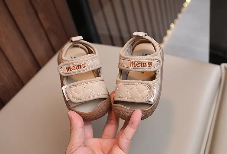 Black Embroidered Toddler Sandals Comfortable Lightweight — feature 9