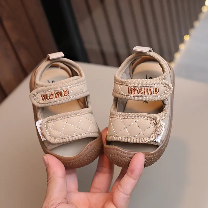 Black Embroidered Toddler Sandals Comfortable Lightweight
