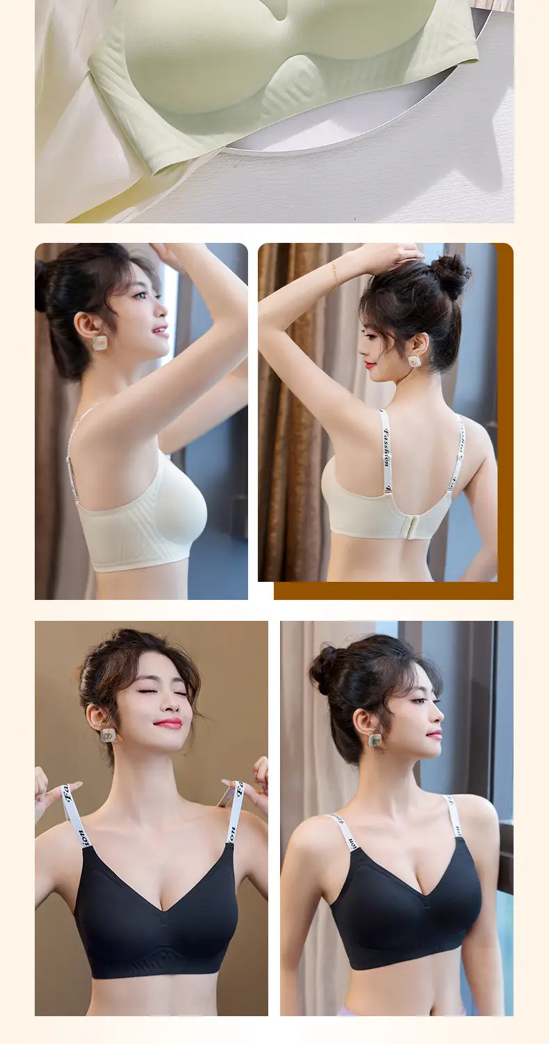 Summer Jelly Gel Underwear Women Solid Color No Steel Ring Letter Bra Comfortable New Sports Style — feature 21