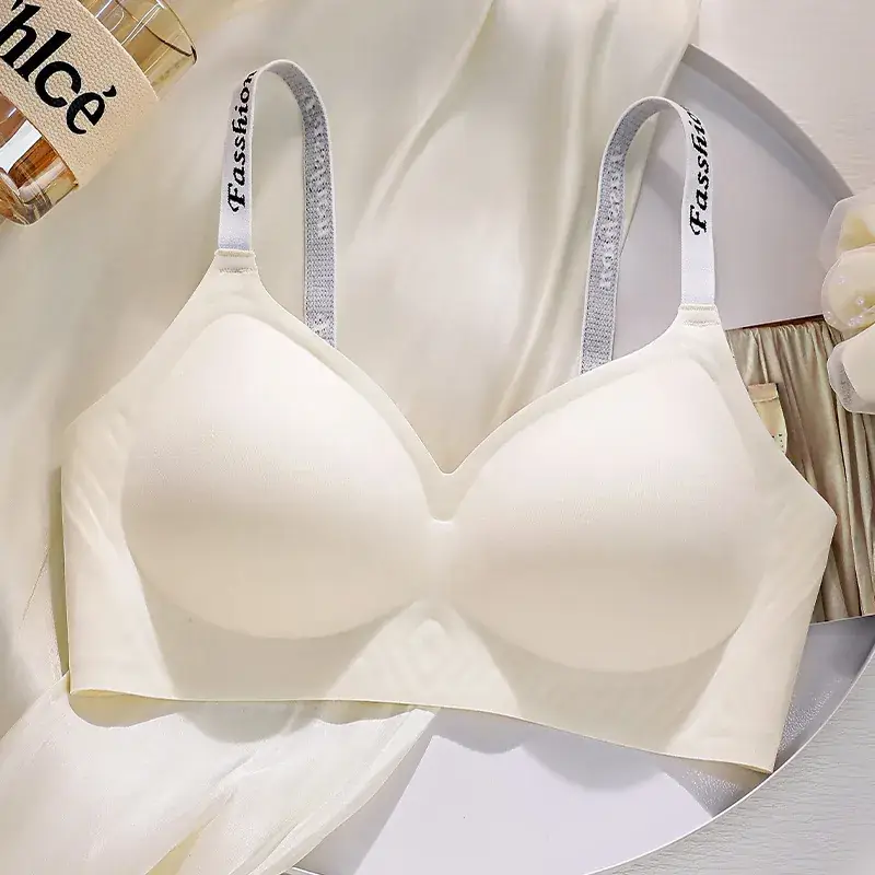 Summer Jelly Gel Underwear Women Solid Color No Steel Ring Letter Bra Comfortable New Sports Style - Image 2