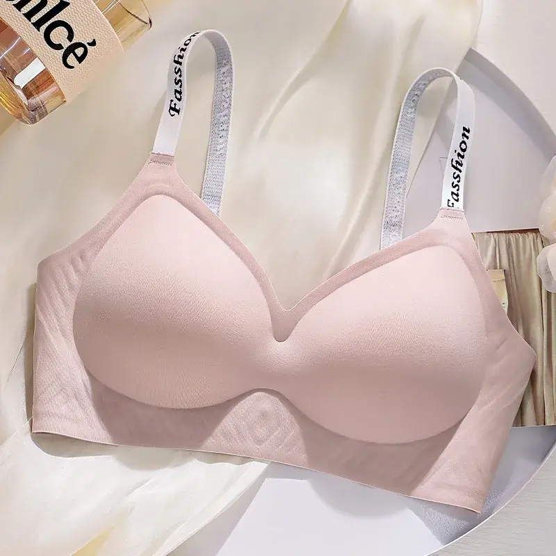 Summer Jelly Gel Underwear Women Solid Color No Steel Ring Letter Bra Comfortable New Sports Style - Image 3