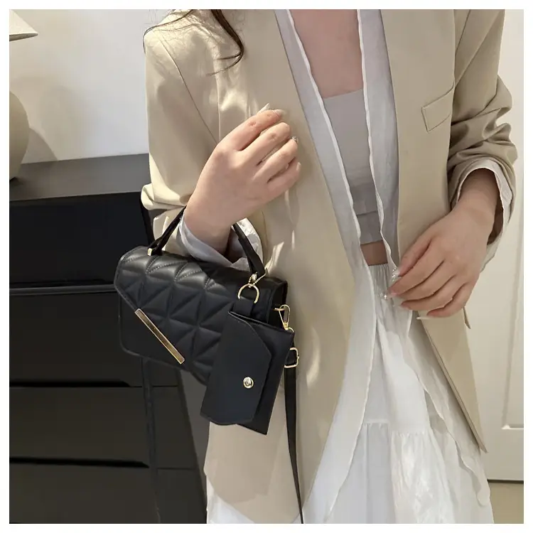 Women Rhomboid Shoulder Crossbody Bag Black 2024 — feature 20