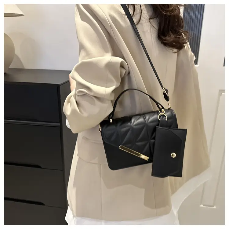 Women Rhomboid Shoulder Crossbody Bag Black 2024 — feature 21