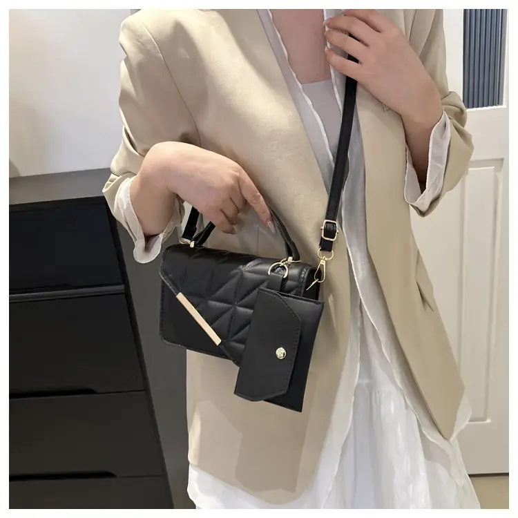 Women Rhomboid Shoulder Crossbody Bag Black 2024 — feature 23