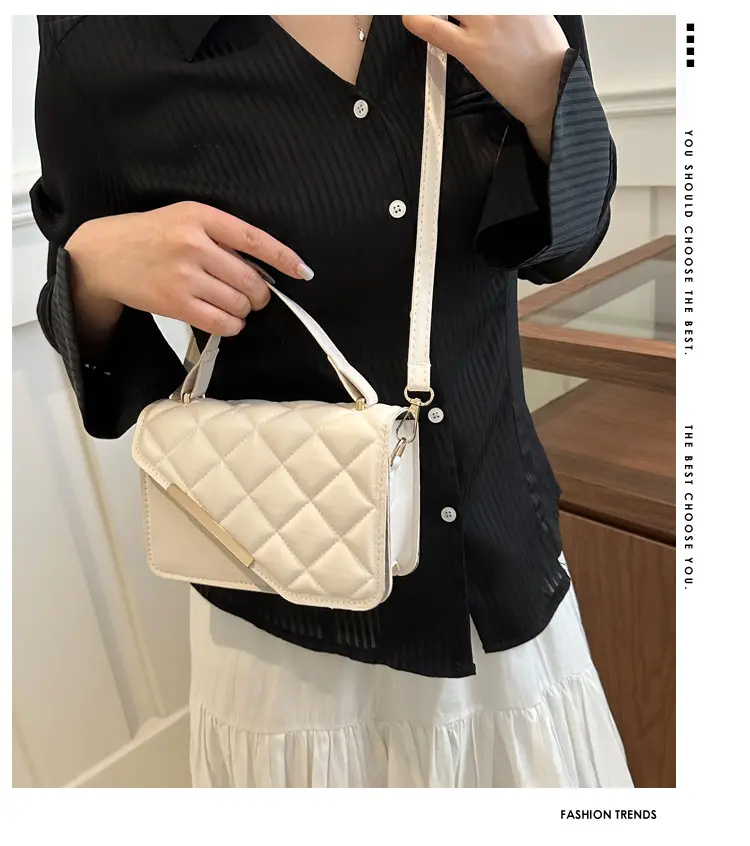 Women Rhombic Shoulder Bag Light Blue 2024 Spring — feature 2