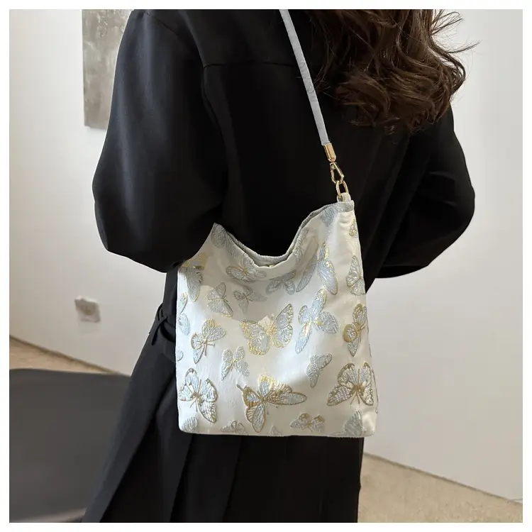 Women's Bamboo Embroidered Shoulder Bag Silk Textured 2024 — feature 10