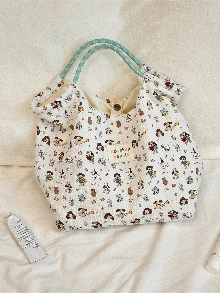 Women's Pink Cartoon Embossed Handbag