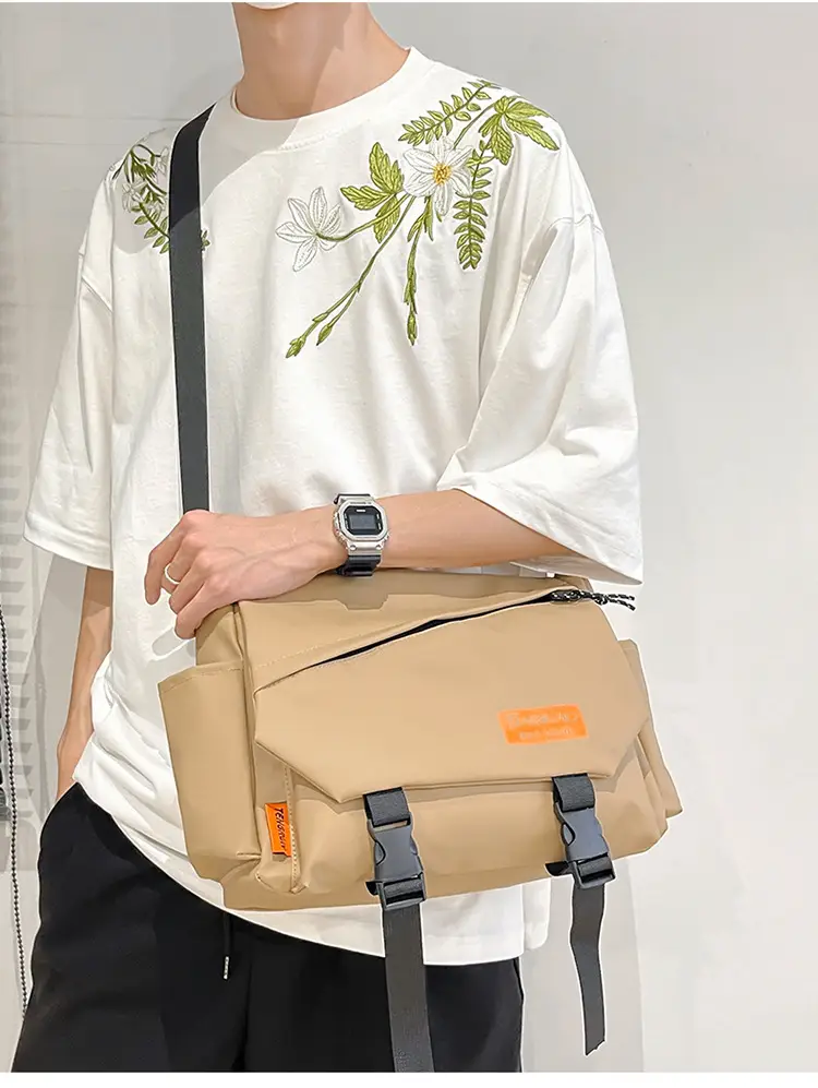 Men's Tan Crossbody Bag with Adjustable Strap — feature 16