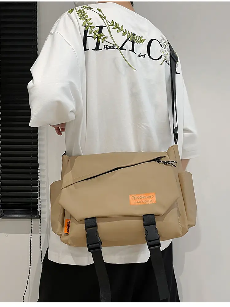 Men's Tan Crossbody Bag with Adjustable Strap — feature 17