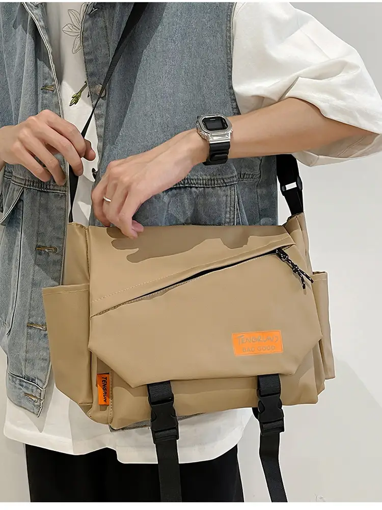 Men's Tan Crossbody Bag with Adjustable Strap — feature 22