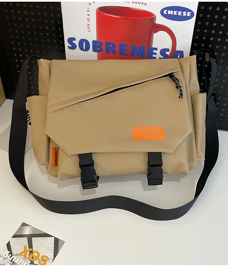 Men's Tan Crossbody Bag with Adjustable Strap — feature 60