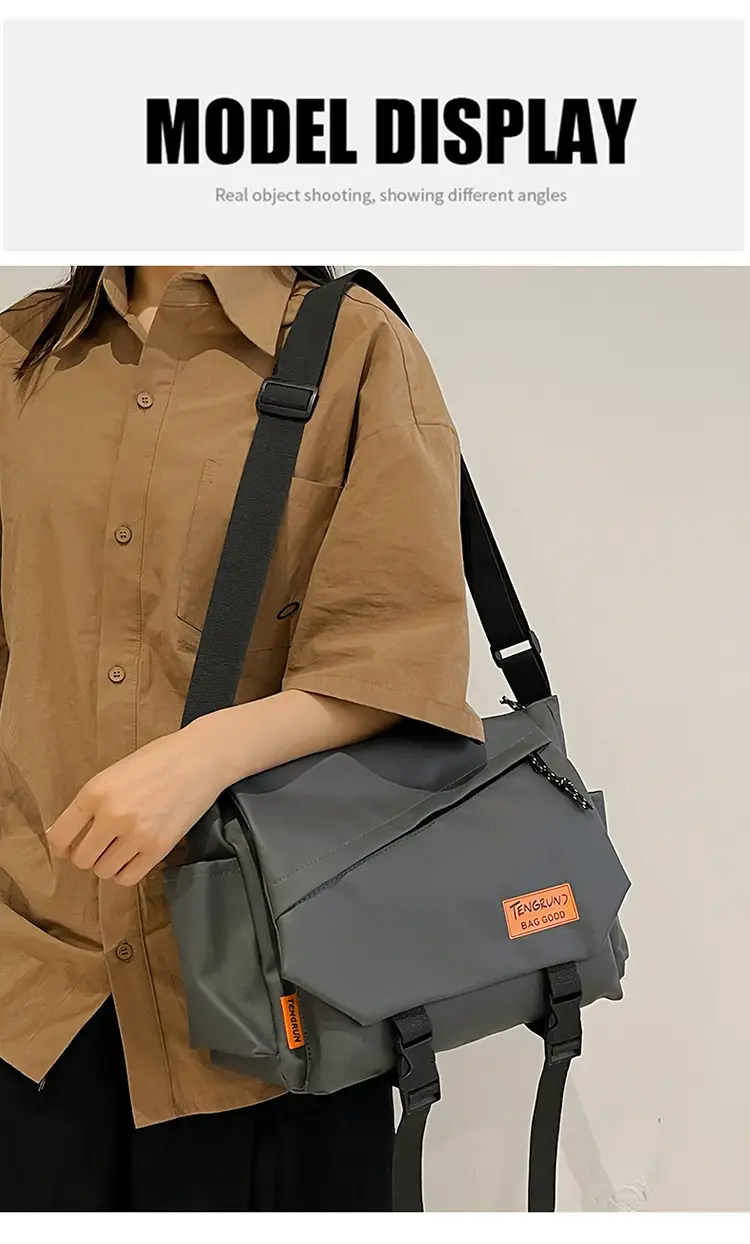 Men's Tan Crossbody Bag with Adjustable Strap — feature 9