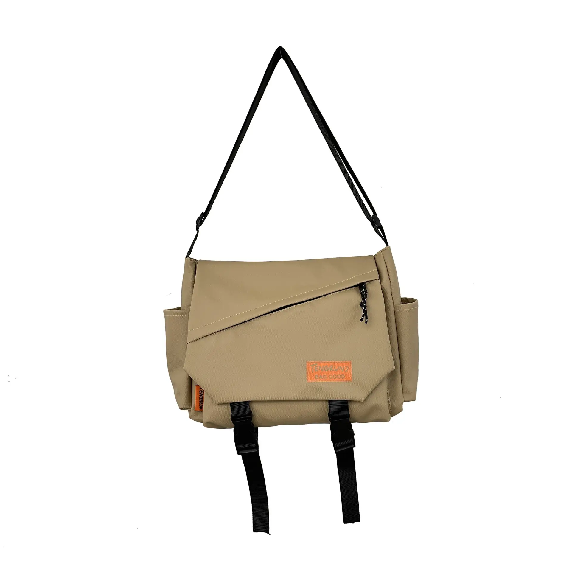 Men's Tan Crossbody Bag with Adjustable Strap - Image 3