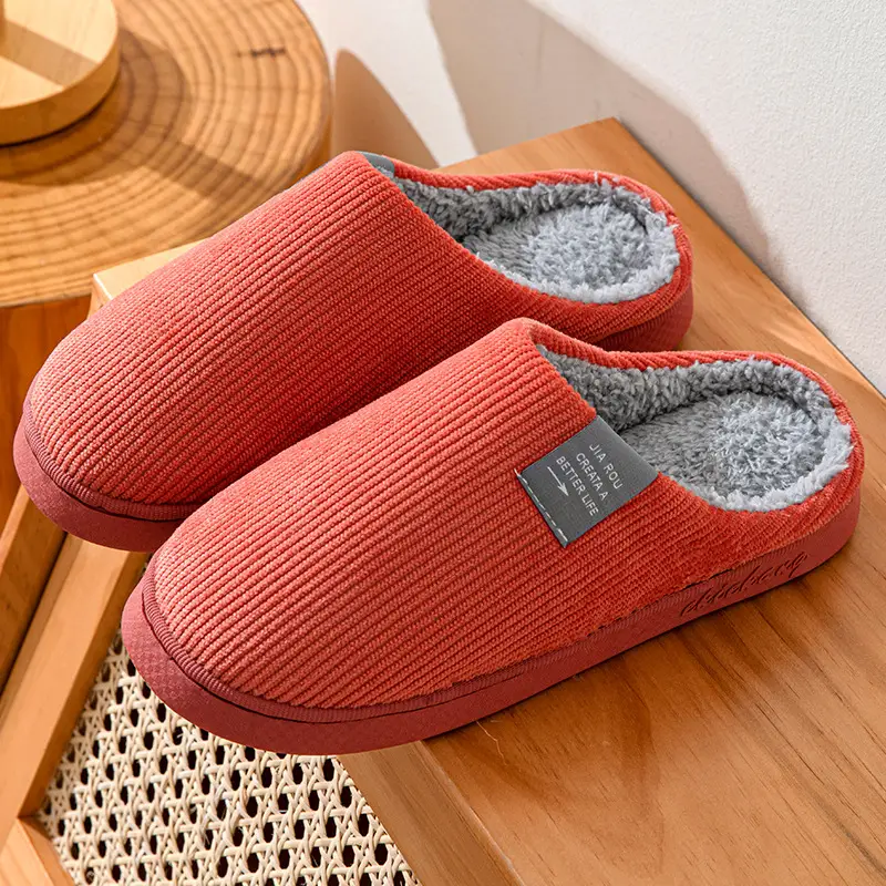 Cotton Slippers for Cross-Border Home Indoor Guests, Wear-Resistant Cotton Slippers, Warm and Thickened Confinement Shoes, Silent