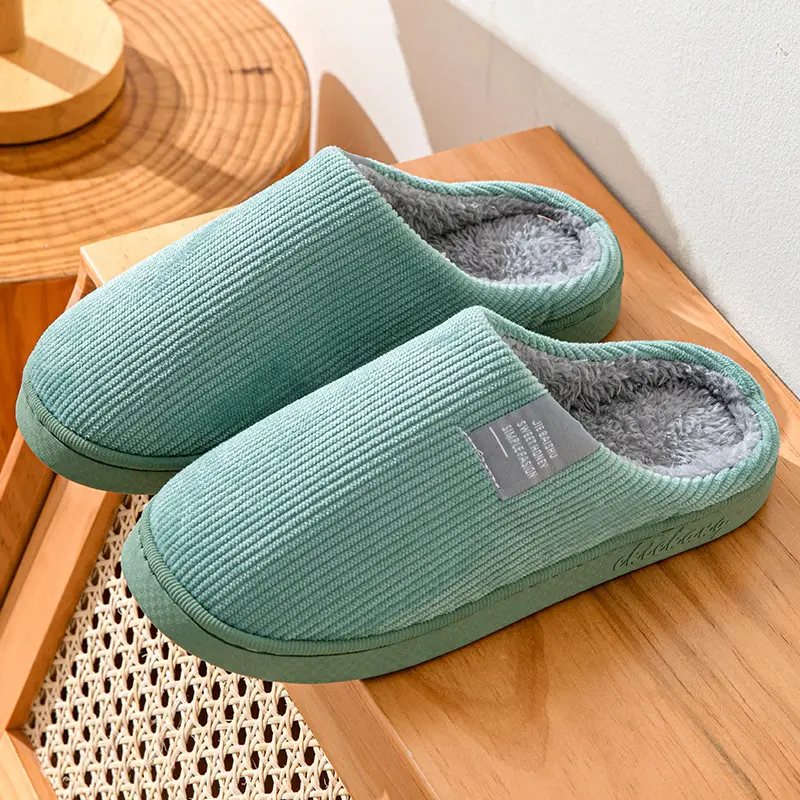 Cotton Slippers for Cross-Border Home Indoor Guests, Wear-Resistant Cotton Slippers, Warm and Thickened Confinement Shoes, Silent