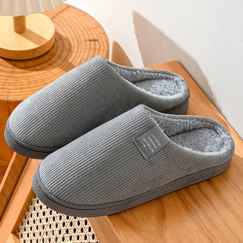 Cotton Slippers for Cross-Border Home Indoor Guests, Wear-Resistant Cotton Slippers, Warm and Thickened Confinement Shoes, Silent