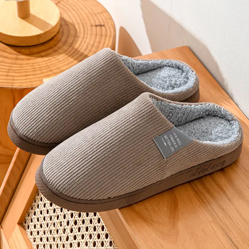 Cotton Slippers for Cross-Border Home Indoor Guests, Wear-Resistant Cotton Slippers, Warm and Thickened Confinement Shoes, Silent