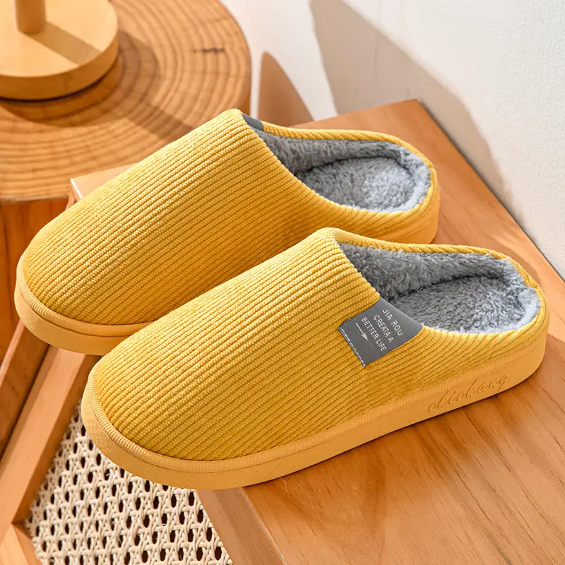 Cotton Slippers for Cross-Border Home Indoor Guests, Wear-Resistant Cotton Slippers, Warm and Thickened Confinement Shoes, Silent