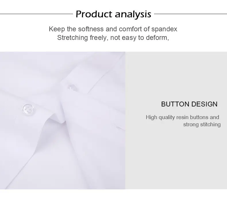Light Blue Wrinkle Resistant Long Sleeve Shirt for Men — feature 3