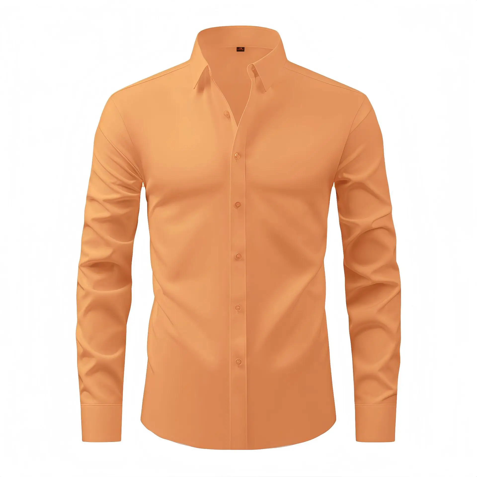 Light Blue Wrinkle Resistant Long Sleeve Shirt for Men - Image 16
