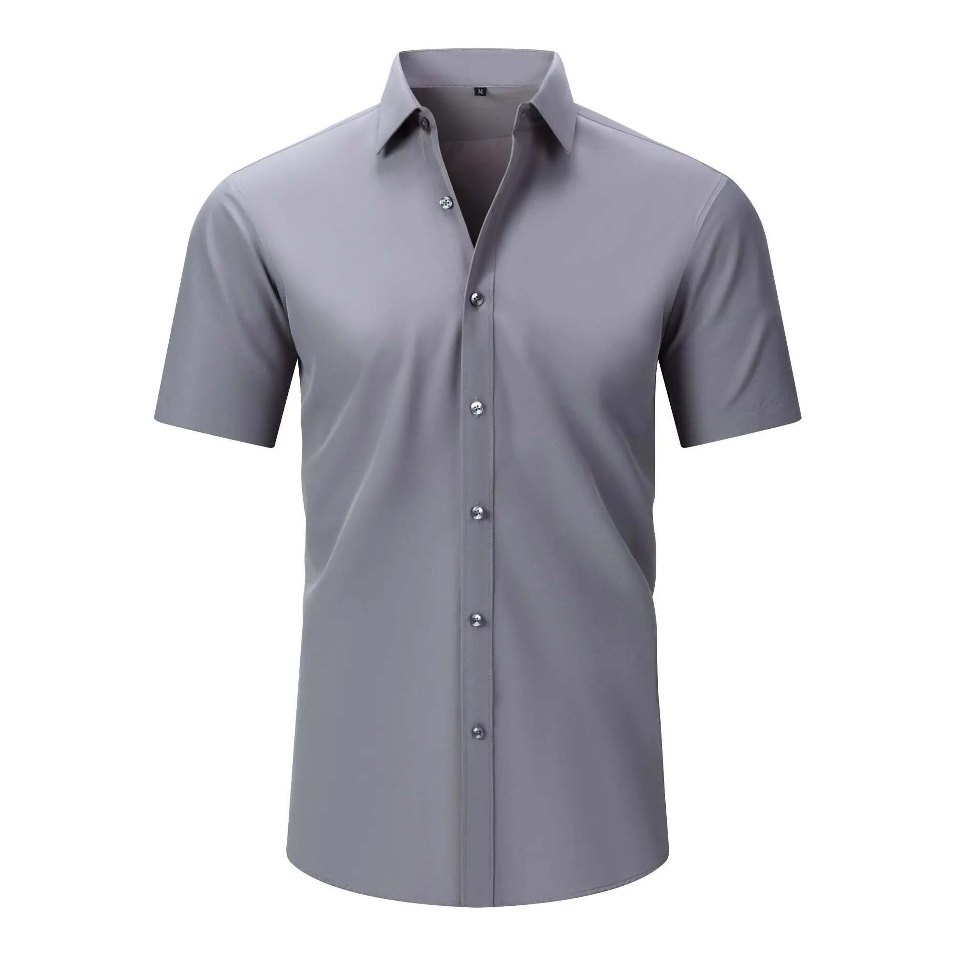 Light Blue Wrinkle Resistant Long Sleeve Shirt for Men - Image 20