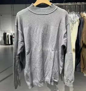 Men Melted Crewneck Sweater Light Blue