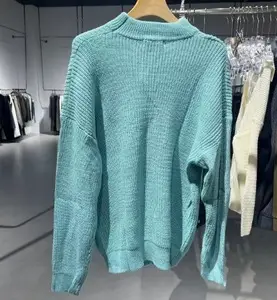 Men Melted Crewneck Sweater Light Blue