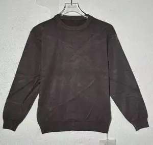 Men Melted Crewneck Sweater Light Blue
