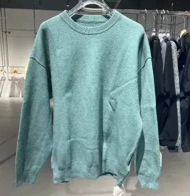Men Melted Crewneck Sweater Light Blue