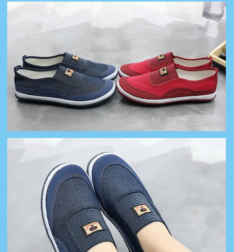 Red Slip-On Women's Casual Shoes Soft Sole Breathable — feature 15