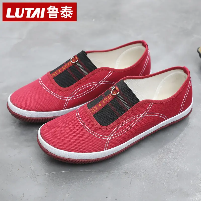 Red Slip-On Women's Casual Shoes Soft Sole Breathable