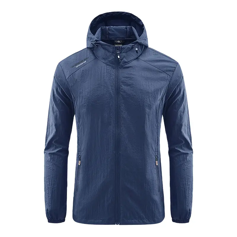 Men's Grey Hooded Zip Front Jacket - Image 3