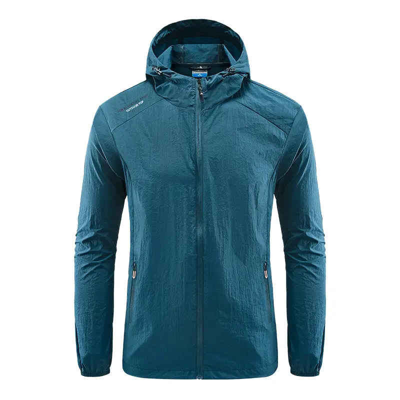 Men's Grey Hooded Zip Front Jacket - Image 4