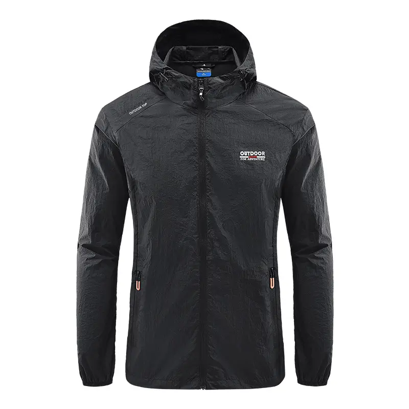 Men's Grey Hooded Zip Front Jacket - Image 8