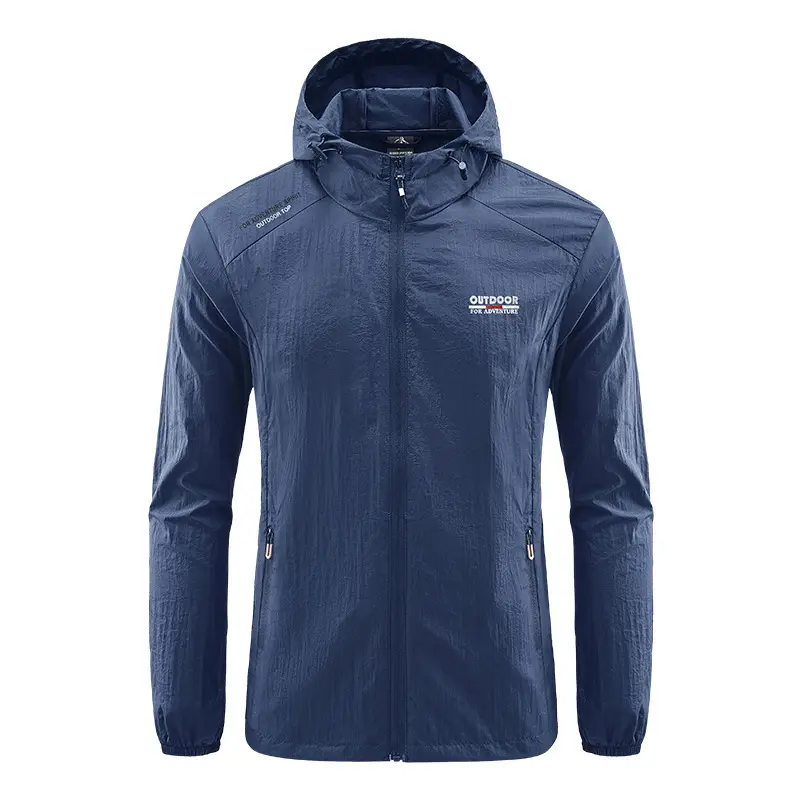 Men's Grey Hooded Zip Front Jacket - Image 9