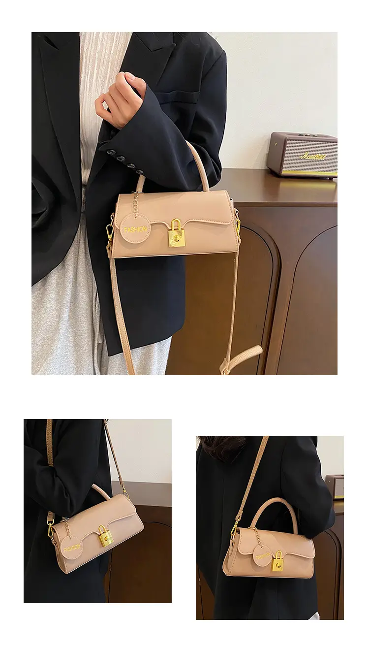 Black PU Shoulder Crossbody Bag with Hardware — feature 11