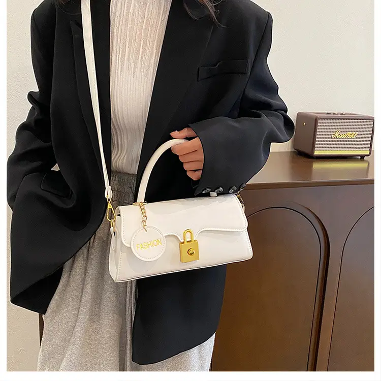 Black PU Shoulder Crossbody Bag with Hardware — feature 17