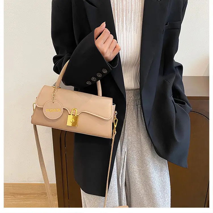 Black PU Shoulder Crossbody Bag with Hardware — feature 19