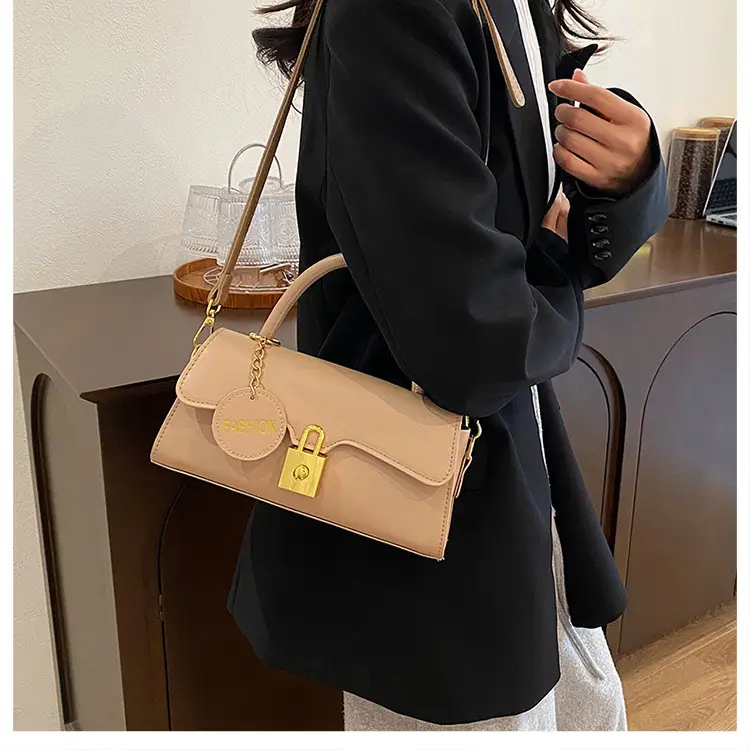 Black PU Shoulder Crossbody Bag with Hardware — feature 22